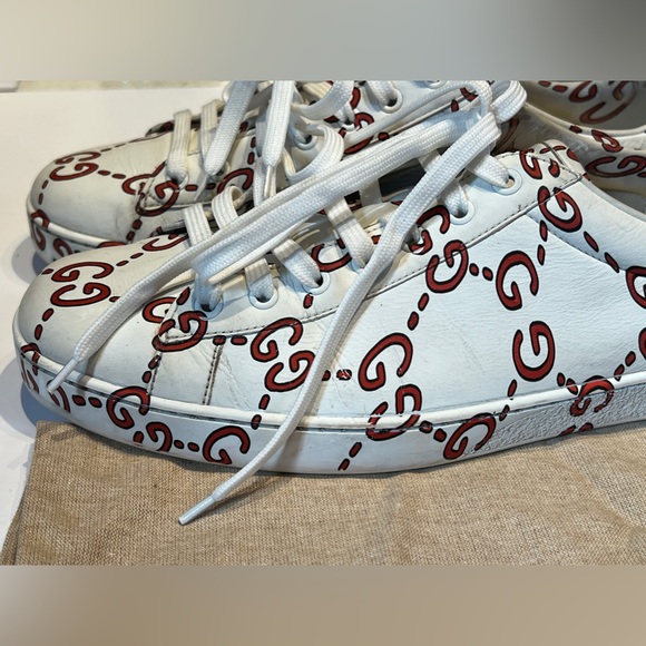 Gucci white ghost ace low sneakers 497094 - Picture 6 of 12